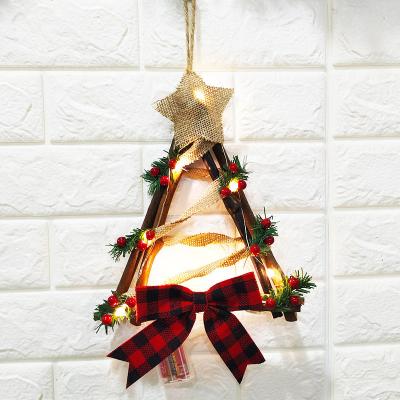 China 2 Style Christmas Halloween LED Garland Frames Wall Door Snowman Decoration Hanging Ornaments for sale