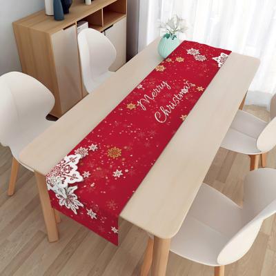 China 2022 Christmas Custom Christmas Table Digital Printed Canvas Runner for Christmas Dining Table Decoration for sale