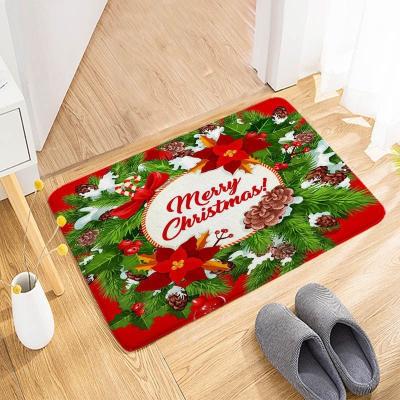 China Hot Selling Non Slip Christmas Flannel Bath Sponge Mats For Christmas Home Decoration Non Slip for sale