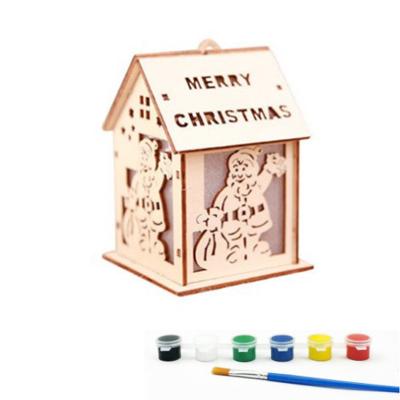 China 9 Styles 2022 Hot Sale Christmas Tree Decoration Kids Wooden DIY House Assembly Toys for sale