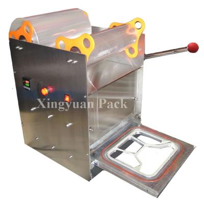 China Food manual fast food box/tray sealing machine/desktop tray sealer for sale