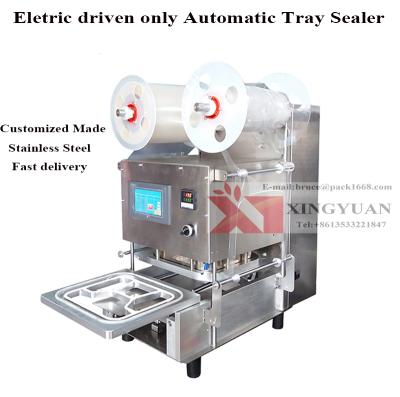 China Automatic Electric Driven Tray Sealing Machine Beverage Only Compartment for sale