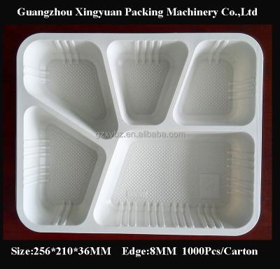 China Restaurant PP Lunch Box With 5 Compartments Stock Sale / Fast Food Box PP Tray for sale