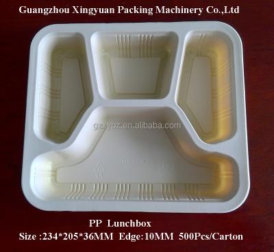 China Restaurant Takeaway Tray / Fast Food PP Lunch Box Tray 4 Compartments for sale