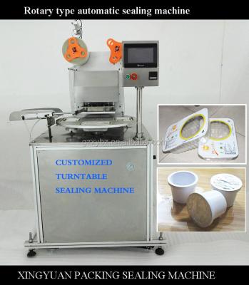 China High Automatic Rotary Type Beverage Sealing Machine / Automatic Operation Loading Tray , Sealing Film for sale