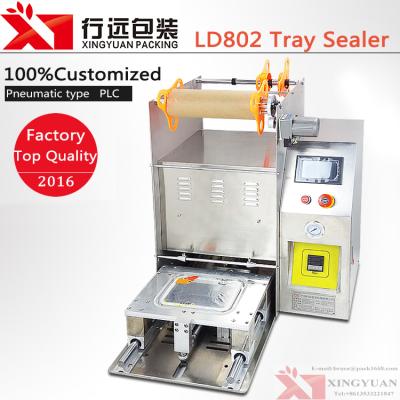 China Automatic Double Beverage Table Top Tray Sealer Machine / Plastic Tray Sealing Machine for sale