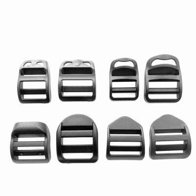 China POM Plastic Ladder Tension Lock Triglide Strap Adjuster Buckle For Belt Backpack Camping Bag Belt Suitcase for sale