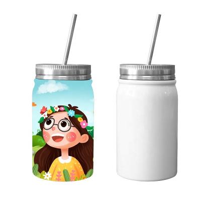 China Double 16oz Stainless Steel 500ml Sublimation Mason Jar Viable Wall Insulated Empty Tumbler for sale