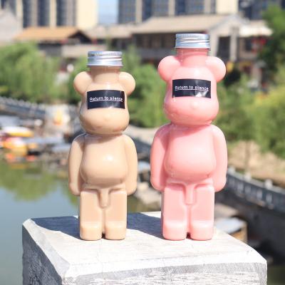 China 700ml Milk Tea Honey Bear Bottle Disposable Pet Milk Plastic Juice Beverage Bottle for sale