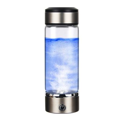 China Custom Logo USB Rechargeable Glass Alkaline Hydrogen Water Bottle Eco-friendly Portable for sale