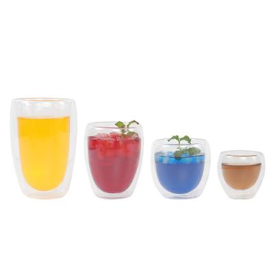 China Wholesale Sustainable Borosilicate Juice Tea Wine Insulated Double Walled Glass Coffee Mugs for sale