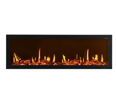 China RV LED Electric Fireplace Stone To Flame Modern Home Wall Mounted Multicolor Fire Place Insert LED Light Customized Glass Safe for sale