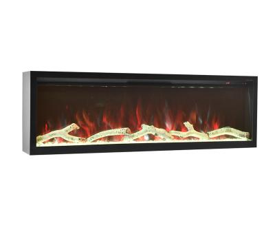 China Modern Luxury Customized Decorative Wall Mounted Classic 2 Sides Or Pebble Side Effect Maiden 3 Panel Electric Fireplace With Led Light for sale