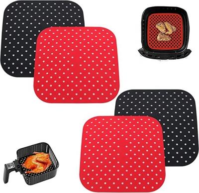 China DNG Sustainable Reusable Heat-resistan Liner Silicone Liners For Air Fryer Air Holes Baking Pot Mat Accessories Set With Gloves for sale