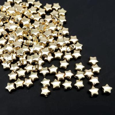 China 6mm Gold Plated CCB Star For Women Kids Girls DIY Jewelry Making Accessories 6mm Gold CCB Star for sale