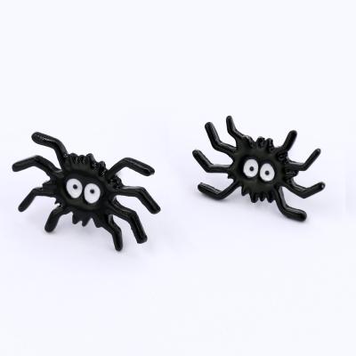 China CLASSIC New Arrival Hot Cute Funny Black Amazon Enamel Spider Stud Earring Halloween Day Gift For Women for sale