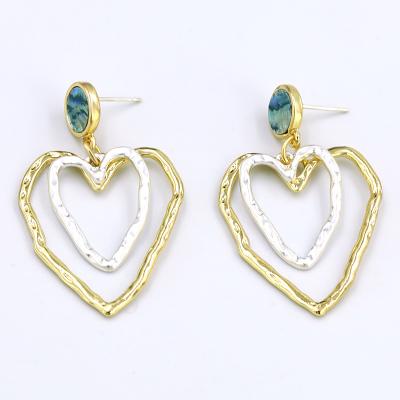 China New Arrival Hip Hop Shell Stud Metal Heart Hollow Jewelry Fashion Dangle Earrings For Drop Chunky Earrings Women Statement Jewelry Long for sale