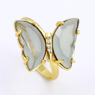 China CLASSIC Butterfly Rings Lasted Design Tarendy Good Quality Tasty Zircon Adjustable Finger Rings For Women CLASSIC Gemstone Rings for sale