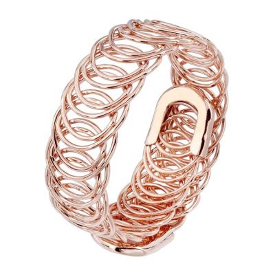 China Romantic Luxury Charms Rose Gold Chain Link Brass Bracelet For Ladies for sale