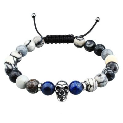 China Hot Selling BOHEMIA Multicolor Natural Stone Bead Braided Bracelet For Men for sale