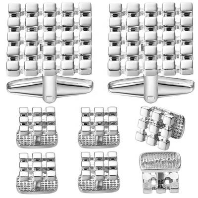 China Silver Plated Brass Square Shape Cufflink And Brass Stud Set for sale