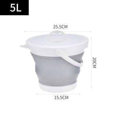 China 5L 10L Sustainable Collapsible Folding Fishing Raise Outdoors Water Carrier Silicone Collapsible Camping Bucket for sale