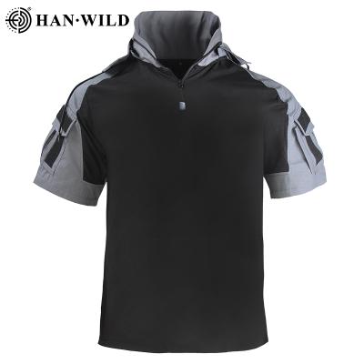 China HAN Breathable WILD Outdoor Fashion Black Solid T Shirt T Shirt Army For Sale for sale