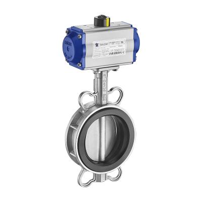 China General Made in Taiwan High Quality Wafer Type Cast Iron Pneumatic Actuator Stainless Butterfly Valve for sale