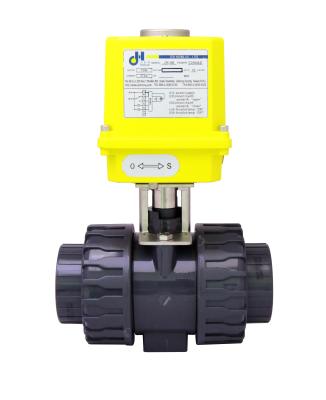 China General Motorized DC 24V Electric Actuator Union Dual Ball Valve Electric Actuated Ball Valve for sale