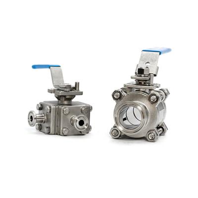 China General Food Grade Welding Sanitary Tri Clamp Stainless Steel Lever Ball Valve for sale