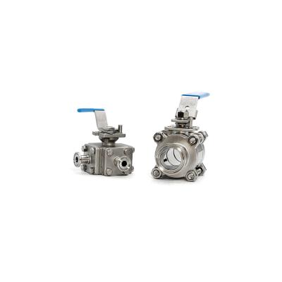 China General Tri Ball Valve SUS304 SUS316 Flange Welding Sanitary Stainless Steel Stainless Ball Valve for sale