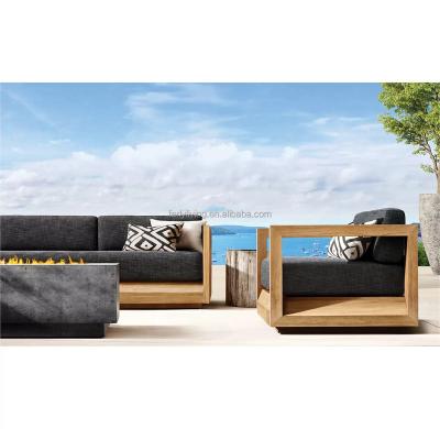 China Contemporary Patio Garden Sets Outdoor Teak Sofa Chair All Weather Outdoor Furniture Sectional Sofa Furniture Lounge Teak Sofa Sets for sale