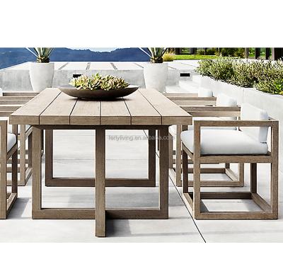 China Contemporary American Style Outdoor Garden Patio Furniture Teak Dining Table With 8 Chairs Set Modern Home Furniture Dining Room Set for sale