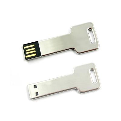 China Promotional Items Cheapest Price Real Capacity Laser Logo Printing Metal Key USB Flash Drives for sale