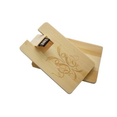 China Wooden USB Business Card Flash Drives Custom Logo, Eco-friendly Wood Card USB Flash Drive for sale