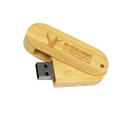 China Engraving Logo Swivel Wood Thumb Drive, Best gift Lighter Swivel USB Bamboo Wooden USB for sale