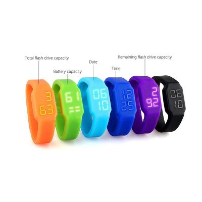 China LED Watch Silicone Wristband USB Flash Drive, Multi-functional Led Bracelet USB Memory for sale