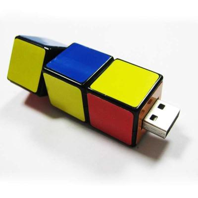 China Magic Cube Plastic USB Flash Drive, Logo Custom Sticker USB Memory Stick 1GB 2GB for sale