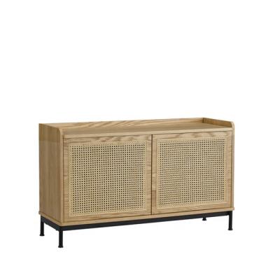 China Modern Furniture Metal Frame (Height) Adjustable Rattan Wooden Living Room Storage Cabinet for sale