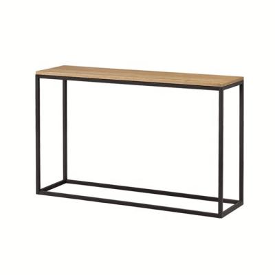 China Modern Cheap Console Table Oak Veneer Top With Metal Legs for sale