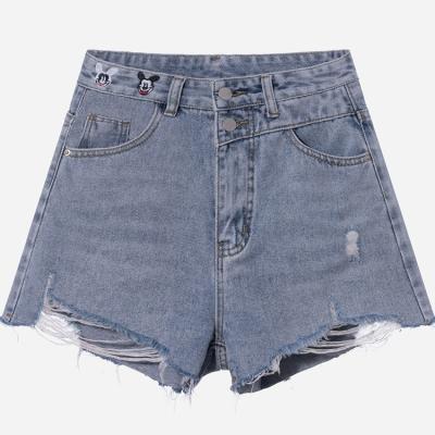 China Breathable Factory primary source tail export sexy women's summer series ripped denim shorts for sale