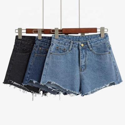 China QUICK DRY Summer women's High waisted Women's Jean shorts Women's ripped Korean jean shorts for sale