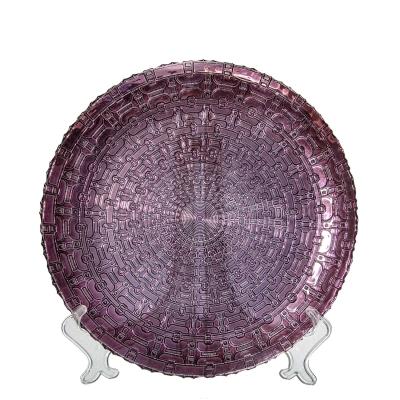 China Eco-friendly Glass Plate Charger Plate Purple Color Glass 13 Inch Charger Plates Wedding for sale