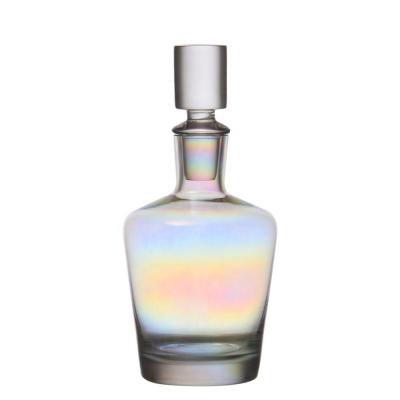 China Stylish Colorful Gradient Color Liquor Bottle Glass Whiskey Bottle Whiskey Decanter for sale