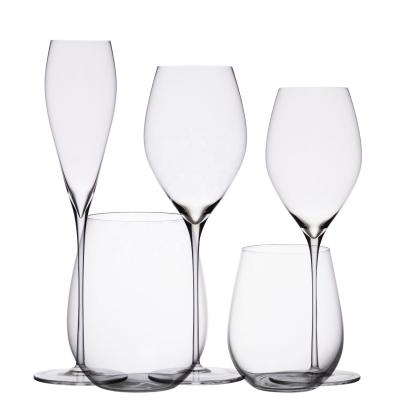 China China Factory Wholesale Super Lightweight Long Stem Crystal Wine Glass With Clear Handmade Goblet Wine Glass for sale