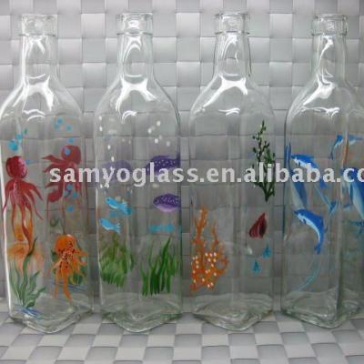 China Hand painted glass bottle from Europe for sale