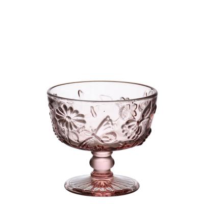 China Samyo Traditional Vintage Retro Designs Glass Ice Cream Cup Glass Bowl for sale