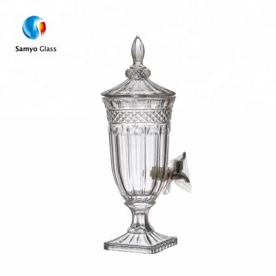 China Eco - Friendly Clear Glass Beverage Wine Dispenser With Lid for sale