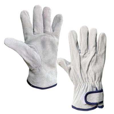 China New Design Industrial Cowhide Driving Split Safety Work Leather Gloves Driving Repair Gloves for sale