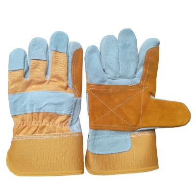 China Rigger High Quality Leather Work Gloves Safety Work Working Gloves For Yellow Reinforcement At Palm And Index Fingers for sale